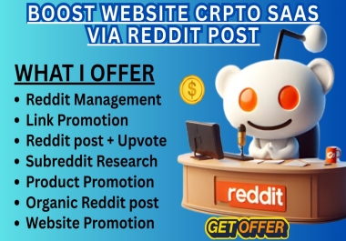 I Will Promote Your Website via reddit post upvote and comment to Increase traffic and sales