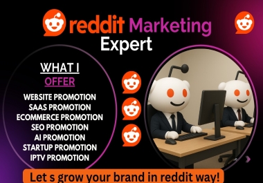I Will Promote Your Website via reddit post upvote and comment to Increase traffic and sales