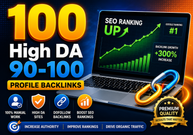 I will build 100 high DA 90 to 100 profile backlinks for SEO ranking
