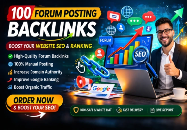 Build 100 Manual Forum Article postings links for SEO Google Ranking