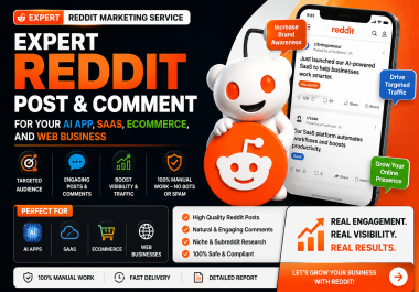 I Will do Reddit p0st,  upvote,  comments for SaaS,  AI,  seo and eCommerce