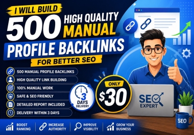 I Will Build 500 High Quality Manual Profile Backlinks for Better SEO