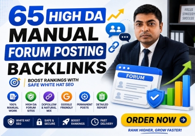I Will Build Manual 65 Forum Backlinks with High DA Forum Posting for SEO