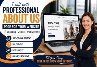 I will write professional about us page for your website