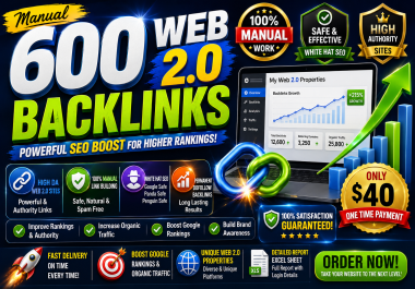 I will build 600 manual web 2.0 backlinks for safe SEO and rankings