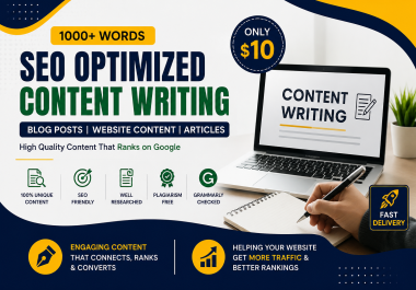 I Write SEO Optimized Website Content,  Blog Posts & Articles That Rank on Google