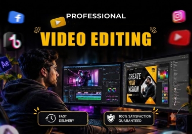 I Will Professionally Edit YouTube Videos,  YouTube Shorts,  TikTok and Instagram Reels