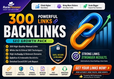 I will build 300 premium white hat manual pofile backlinks to improve your website authority