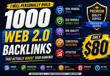I will personally build web 2.0 backlinks that actually improve your ranking