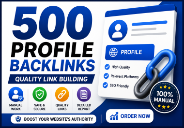 I will build 500 authority profile backlinks for SEO