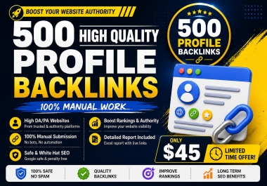 I will build 500 powerful profile backlinks to boost your SEO