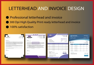 I will perfectly design modern Letterhead,  Invoice and calendar.