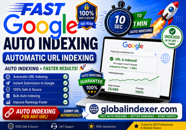 I will provide fast Google auto indexing service for bulk URLs and backlinks