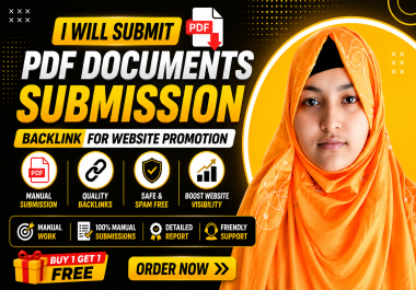 I will create 100 manual PDF submission backlinks for websites