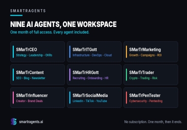 AI Agent Platform Access,  SMarTrAgents Starter,  1 Month