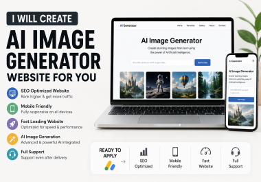 I will create text to image AI generator website