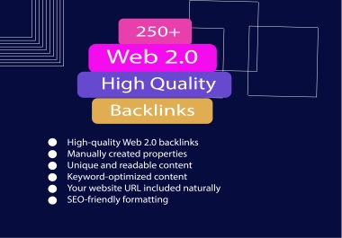 I will do 250 manually create do follow high authority Web 2.0 backlinks
