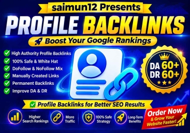 I Will Build 30 SEO Profile Backlinks to Improve Website Rankings