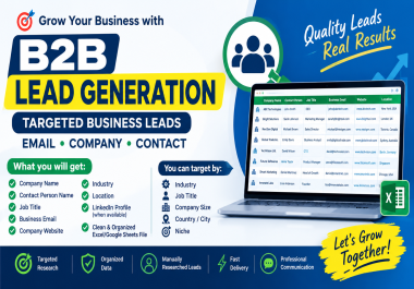 I will do targeted B2B lead generation and build a verified business email list