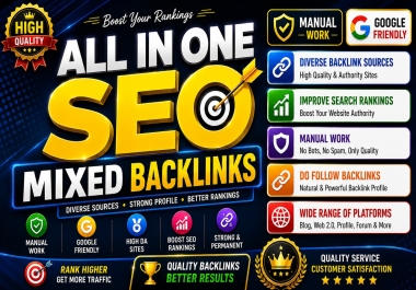 1111+ SEO Mixed Backlinks Niche Edits,  Web 2.0,  Profile Backlinks, Directory Submissions and Others