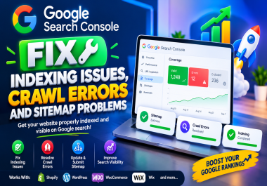 I will fix Google Search Console indexing issues,  crawl errors and sitemap problems