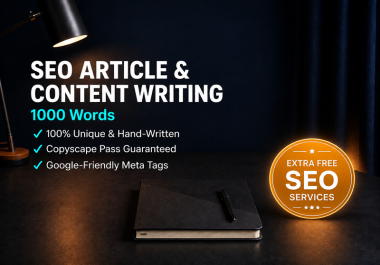 I will write SEO Optimized 1000 Words Article or Blog Post