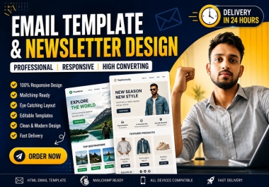 I will design responsive HTML email template and newsletter design