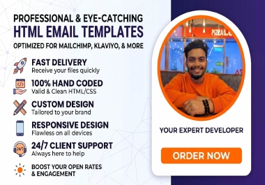 I will build a custom,  responsive HTML email and newsletter design