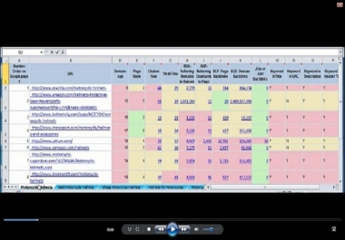 provide google top ten Niche keyword competition analysis