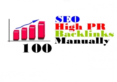 I will 100 Backlinks with high PageRank manually