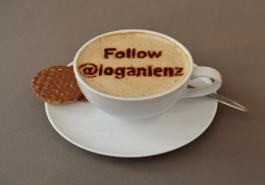 write a short message in the froth of a cup of cappuccino coffee,  NOT photoshop