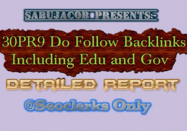 30 PR9 do follow backlinks including edu and Gov domains