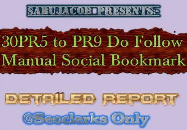 30 PR5 to PR9 Do Follow Social Bookmarks