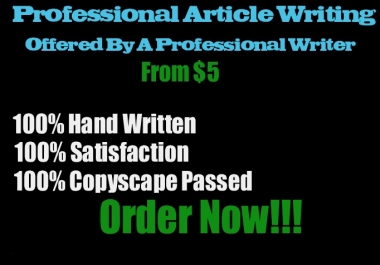 I will professionally Write A 600 Word Unique SEO Article