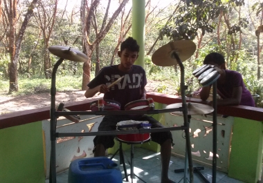 I Will Play my homemade Drumset over any song
