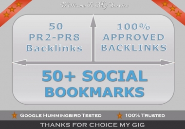 I will do 50 Blog Comments PR2 to PR8 manually and 50 Social Bookmarks FREE
