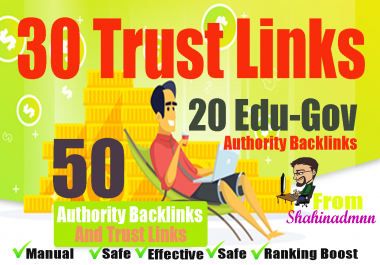 I will manually do 30 PR9-7+ 20 e Backlinks From Authority Domains