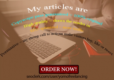 I will write original and effective content upto 1000 words for your website.