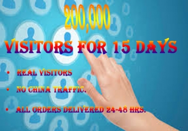 Will send 200,000 visitors for 15 days Website Traffic only