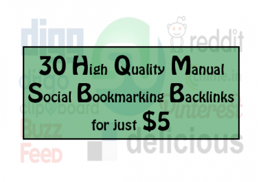 60 High Quality Manual Social Bookmarking backlinks