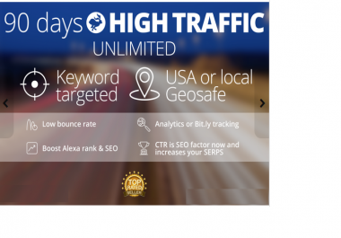 90 Days UNLlMITED Traffic,  Targeted and Safe