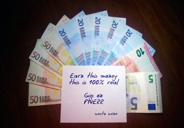 I will put your Logo or Message on paper with money