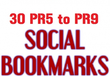 Provide 30 Manual social Bookmarks from High PR sites