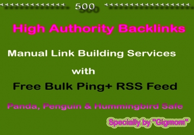 Create Manually 500 High Authority Backlinks for TOP Ranking DA50-DA100