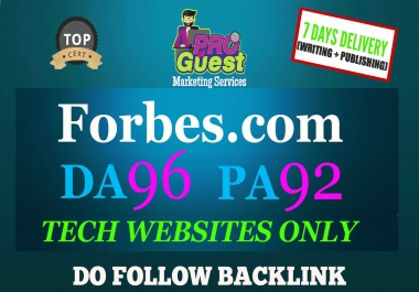 Publish a FEATURED Tech Guest Post on Forbes