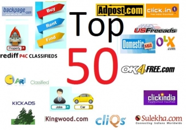 post your Ads on top 50 Classified websites
