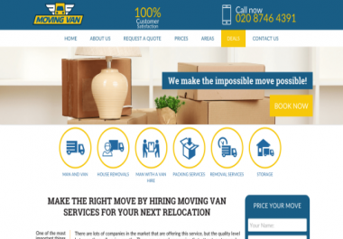 Established Removals & Man and Van Website for Sale