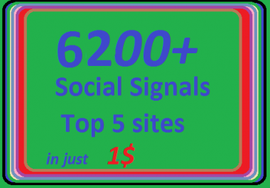 6200+ HQ Social Signals from 4 best Social Media sites PR9