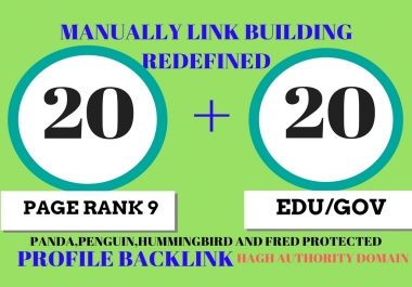 20 Pr9 + 20 Edu - Gov High Pr SEO Authority Backlinks - Fire Your Google Ranking for
