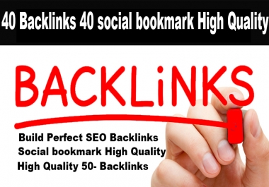 Build High Quality 40 Backlinks& 40 social bookmark Manual